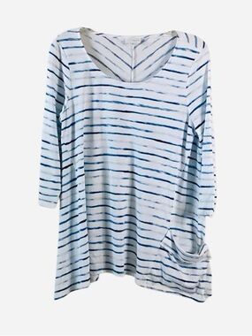 J. Jill Pure Jill Striped Tunic with Handkerchief Hem and Slouchy Pocket Small